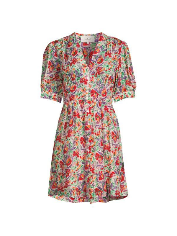 商品ba&sh|Floral Mini Fit and Flare Dress,价格¥1065,第3张图片详细描述