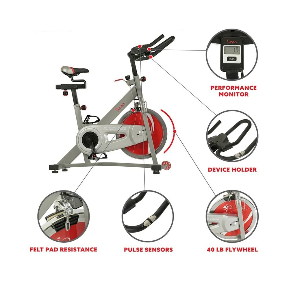 商品Sunny Health & Fitness|SF-B1995 Pro Ii Indoor Cycling Bike with Device Mount and Advanced Display,价格¥3981,第2张图片详细描述