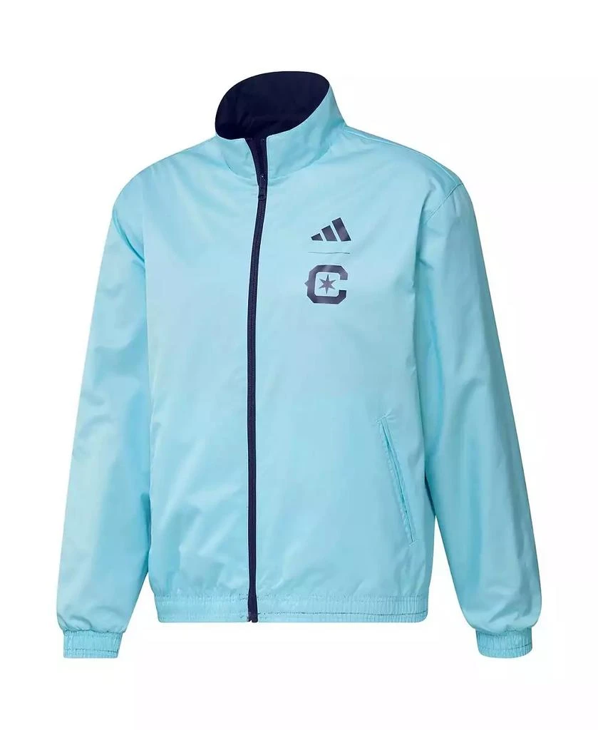 商品Adidas|Men's Navy and Light Blue Chicago Fire 2023 On-Field Anthem Full-Zip Reversible Team Jacket,价格¥823,第4张图片详细描述