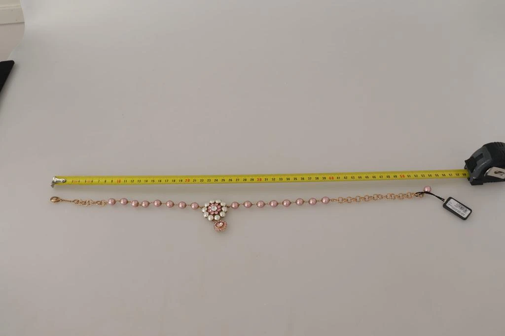 Dolce & Gabbana Gold Brass Crystal Pink Faux Pearl Pendants Necklace 商品