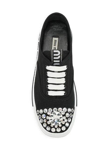 商品Miu Miu|Jeweled Canvas Sneakers,价格¥3647,第5张图片详细描述