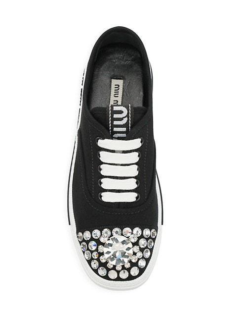 商品Miu Miu|Jeweled Canvas Sneakers,价格¥5907,第7张图片详细描述