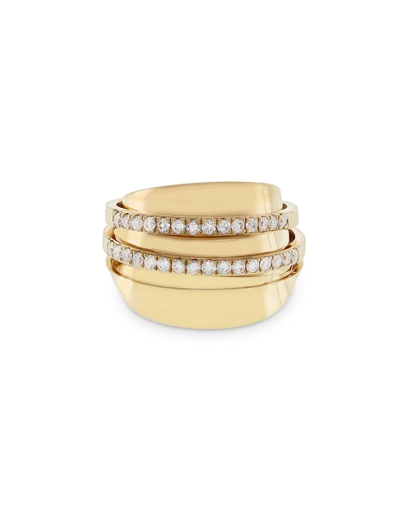 商品Crivelli|18K Yellow Gold Pavé Diamond Double Row Statement Ring - Exclusive, Italy Campaign,价格¥40083,第1张图片