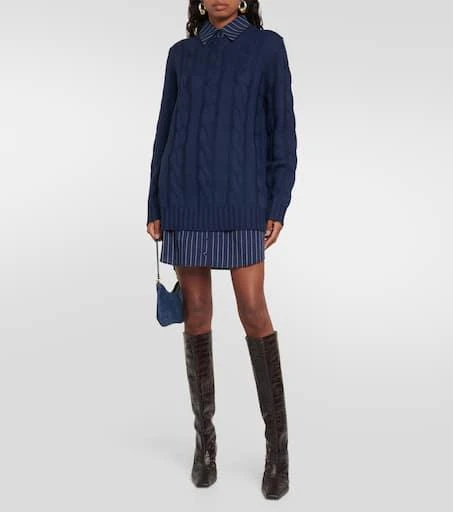商品Staud|Aldrin绞花针织羊毛毛衣式连衣裙,价格¥2224,第2张图片详细描述