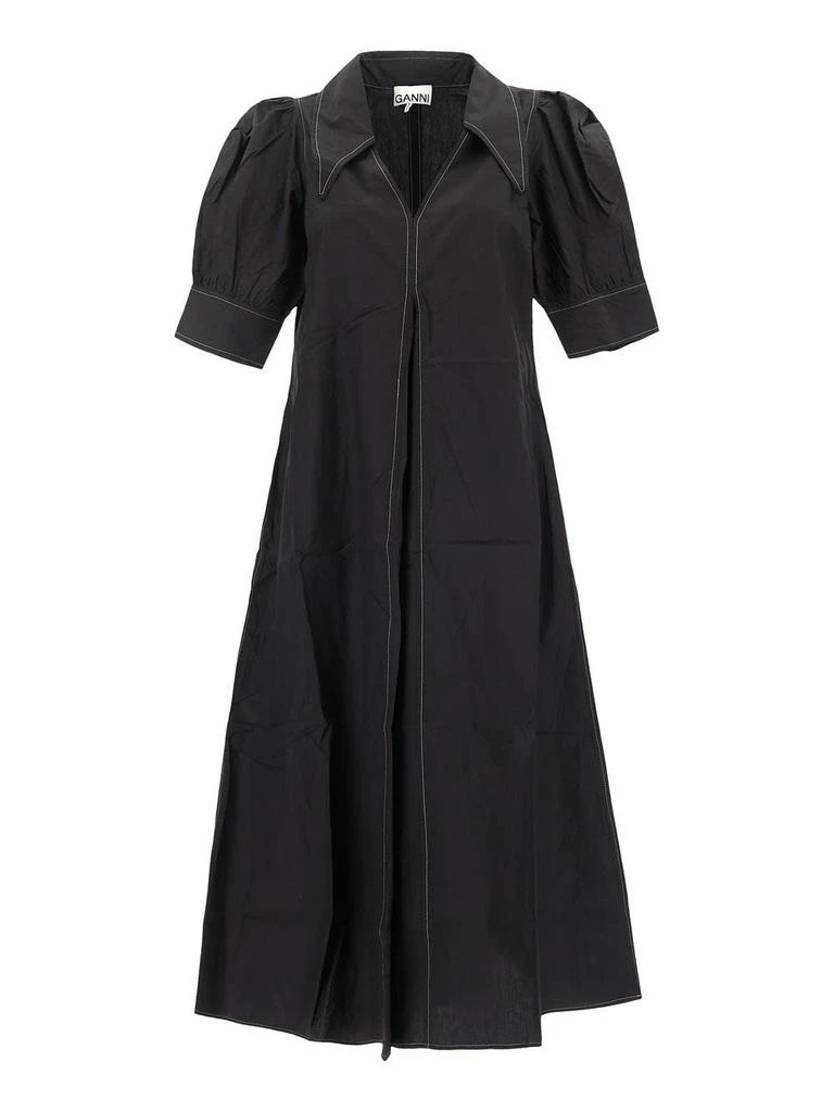 商品Ganni|Poplin Midi Dress,价格¥1398,第1张图片