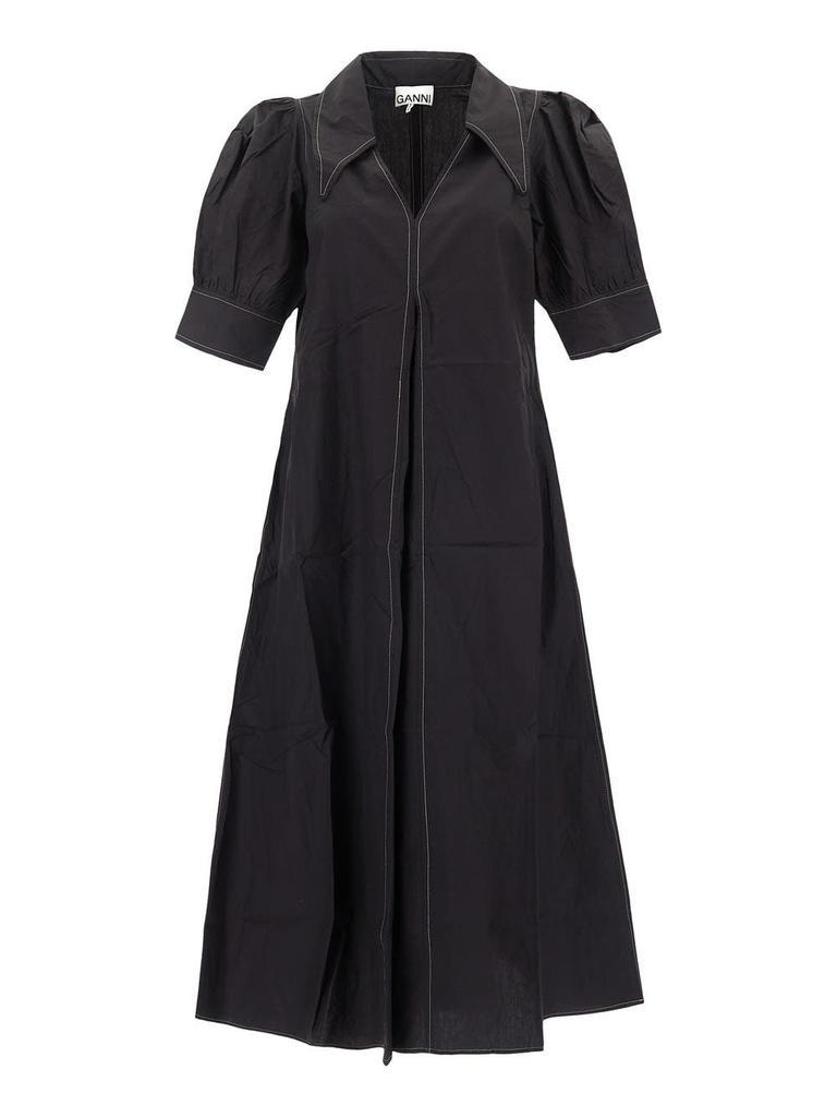 商品Ganni|Poplin Midi Dress,价格¥1391,第1张图片