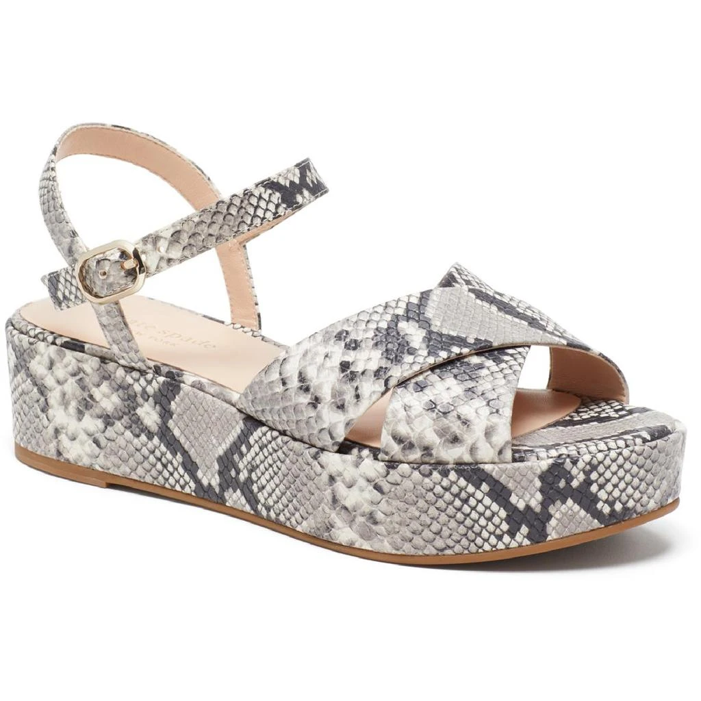 商品Kate Spade|Kate Spade New York Womens Bunton Leather Snake Print Wedge Sandals,价格¥246,第2张图片详细描述