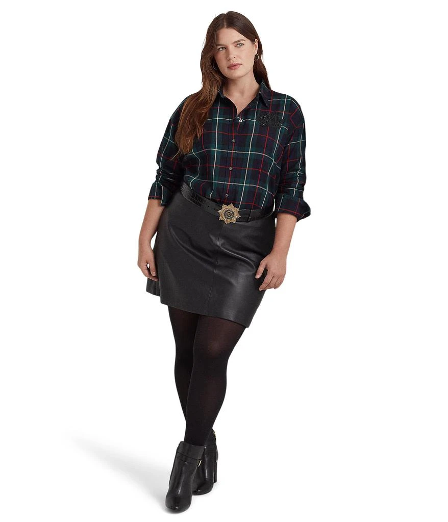 商品Ralph Lauren|Plus Size Leather Pencil Miniskirt,价格¥2579,第4张图片详细描述