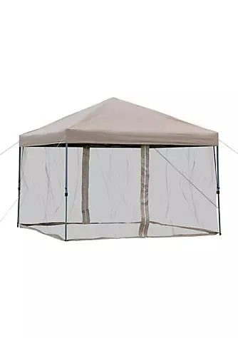 商品Outsunny|10 X 10 Pop Up Canopy Party Tent With Center Lift Hook Design 3 Level Adjustable Height Easy Move Roller Bag Khaki,价格¥1293,第1张图片