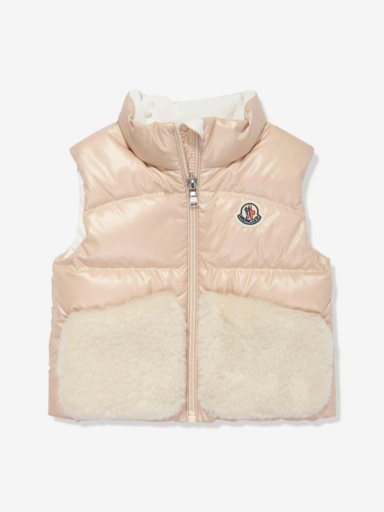 商品Moncler|Moncler Enfant Baby Girls Down Padded Vive Gilet in Beige,价格¥2622,第1张图片