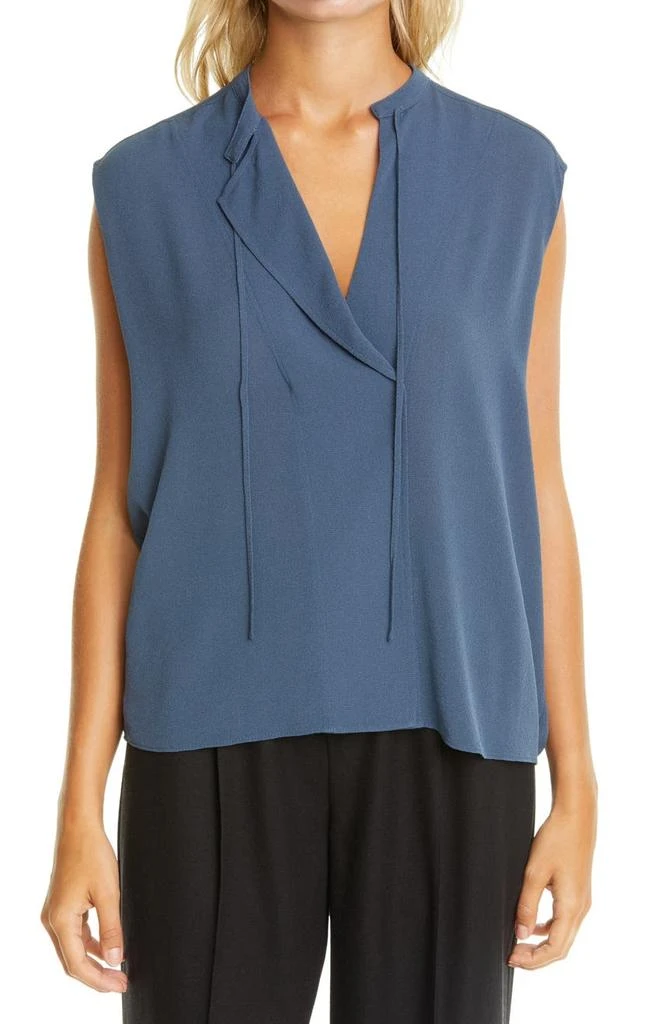 商品Vince|Tie Neck Sleeveless Silk Blouse,价格¥1473,第1张图片