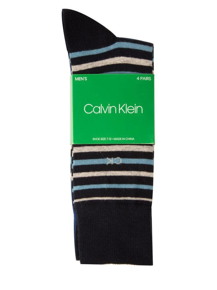 商品Calvin Klein|4-Pack Holiday Striped Crew Socks,价格¥109,第3张图片详细描述