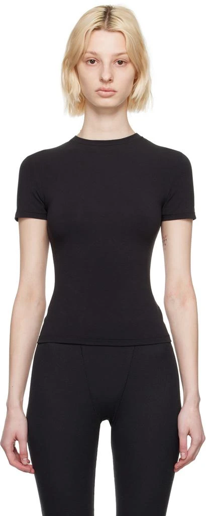商品SKIMS|Black Cotton Jersey T-Shirt,价格¥469,第1张图片