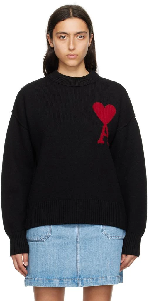 商品AMI|Black Ami de Cœur Sweater,价格¥1742,第1张图片