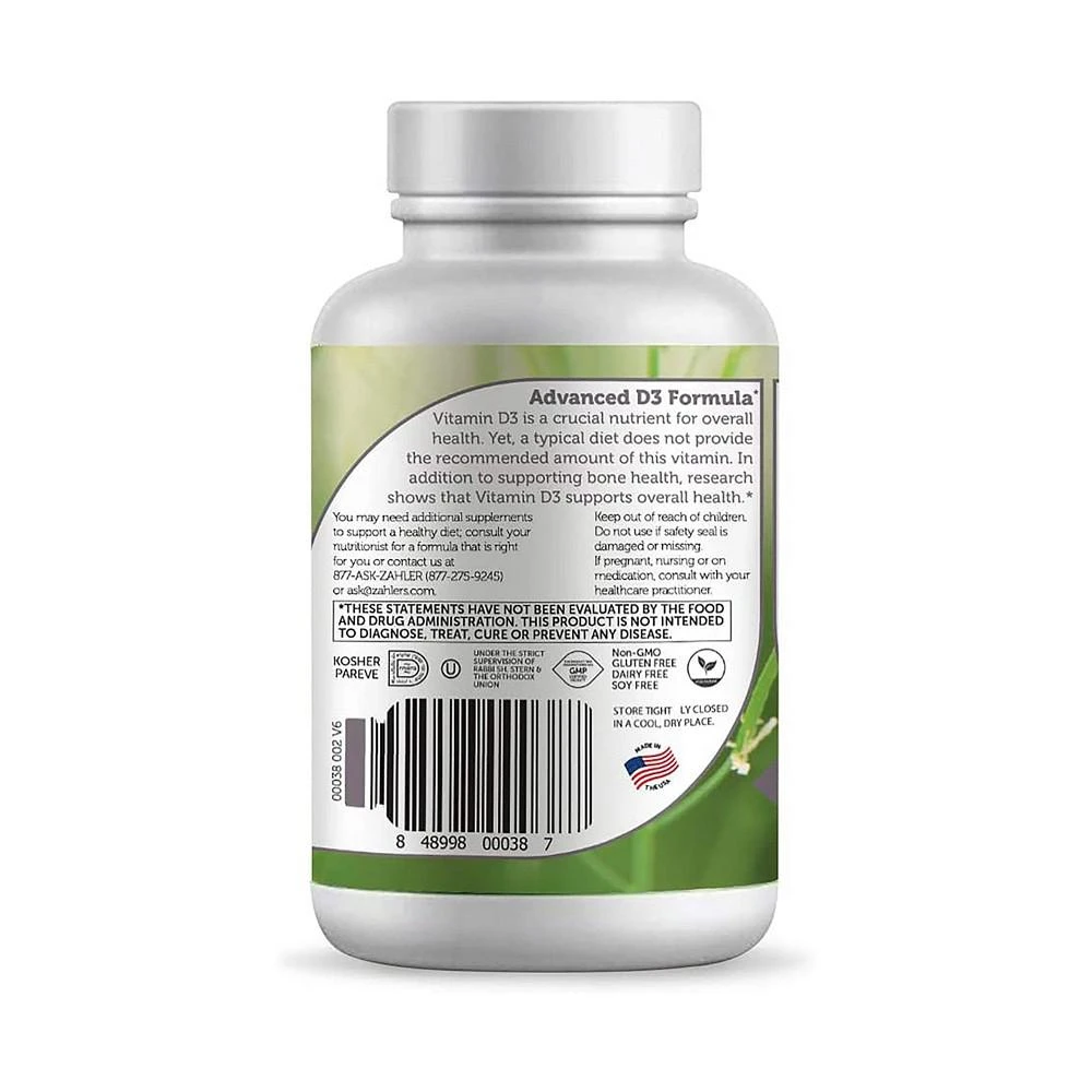 商品Zahler|Vitamin D3 3000 IU - 120 Softgels,价格¥98,第3张图片详细描述