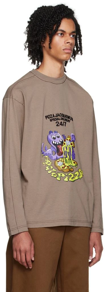 商品Jacquemus|Brown Le Papier 'Le T-Shirt Ocotopizza' Long Sleeve T-Shirt,价格¥576,第2张图片详细描述