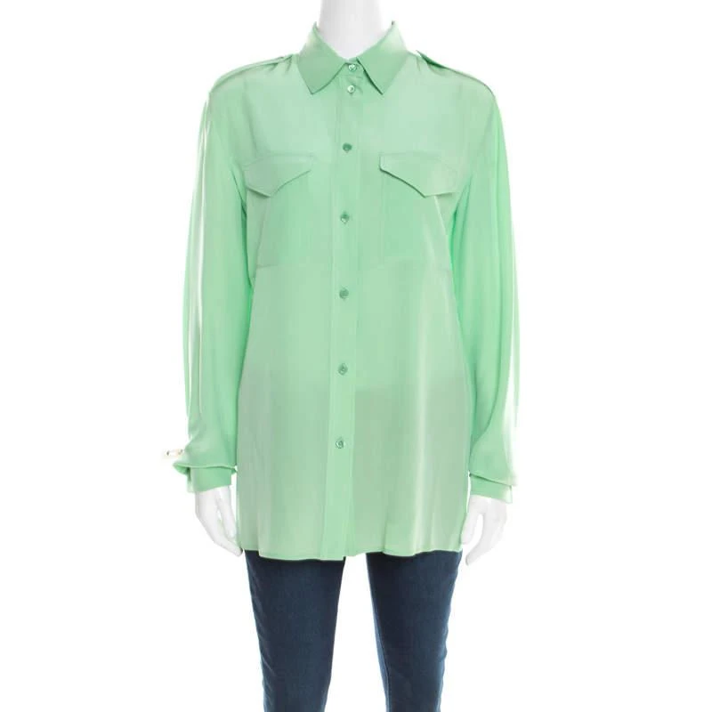 商品[二手商品] Chloé|Chloe Green Silk Long Sleeve Blouse M,价格¥1574,第1张图片