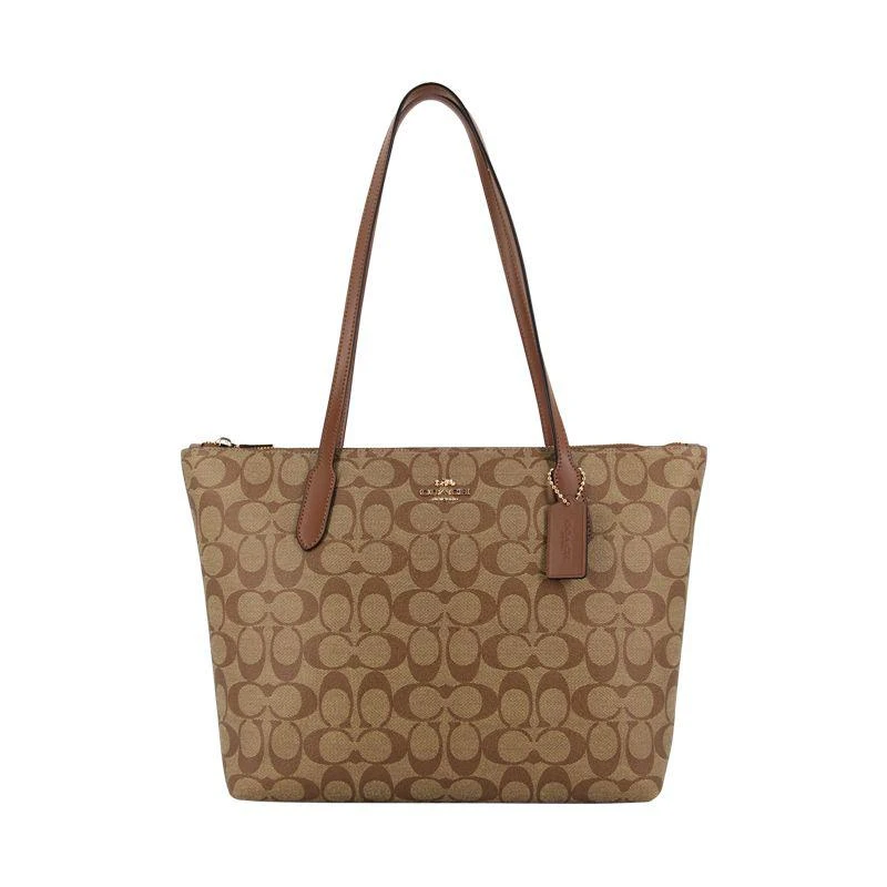 商品Coach|香港直邮COACH 蔻驰 奥莱款大号大容量女士PVC单肩手提包托特包 4455IME74,价格¥2069,第1张图片