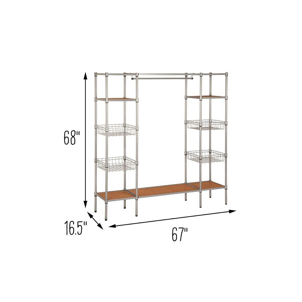 Garment Bar and Shelves with Freestanding Closet商品第2张图片规格展示