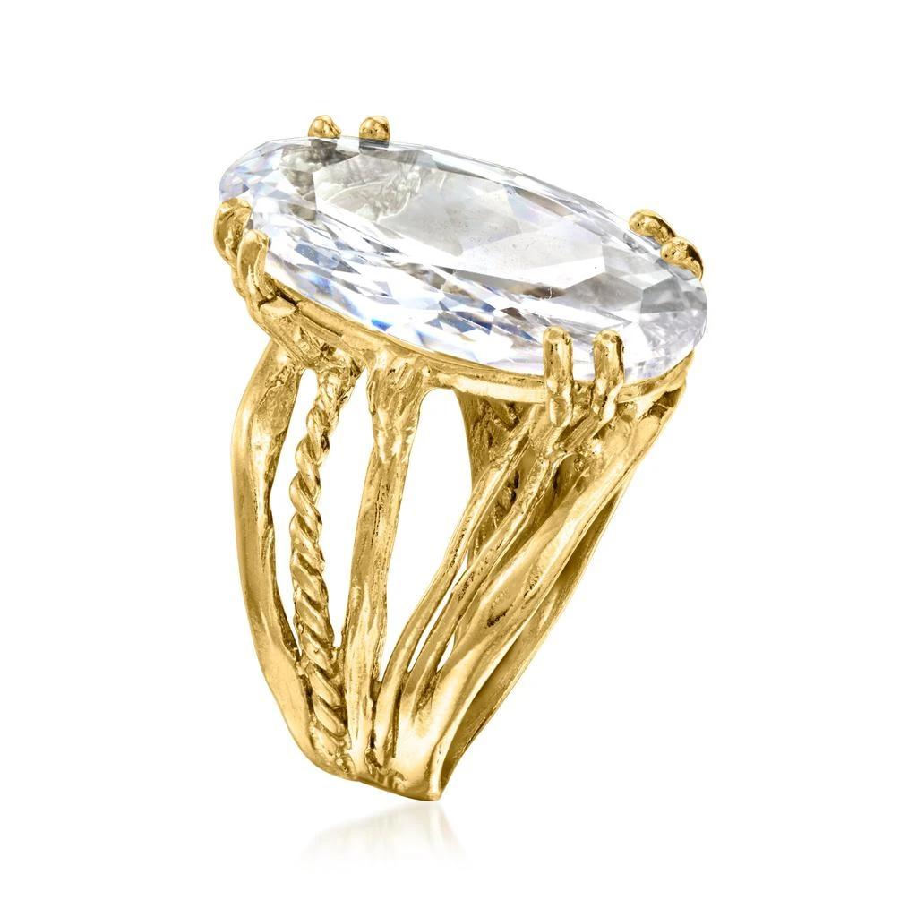 商品Ross-Simons|CZ Crisscross Ring in 18kt Gold Over Sterling,价格¥559,第3张图片详细描述