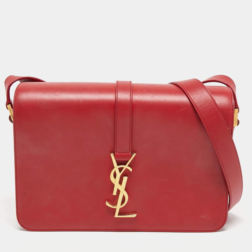 Saint Laurent Red Leather Medium Monogram Universite Shoulder Bag商品第1张图片规格展示