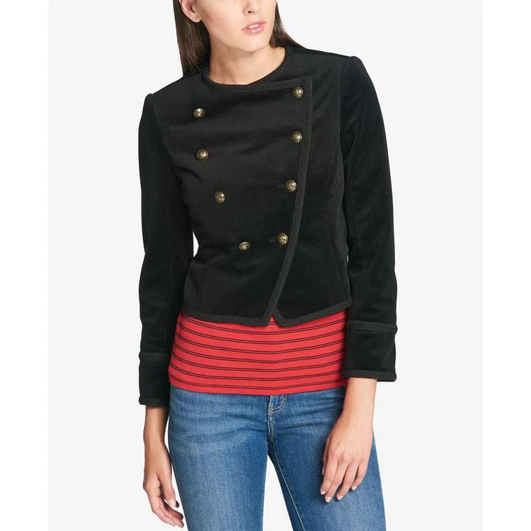 商品Tommy Hilfiger|Velvet Double-Breasted Jacket, Created for Macy's,价格¥299,第1张图片