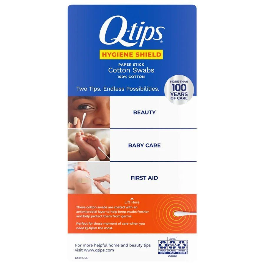 商品Q-tips|Cotton Swabs, Hygiene Shield, For First Aid, Beauty and Baby,价格¥26,第2张图片详细描述