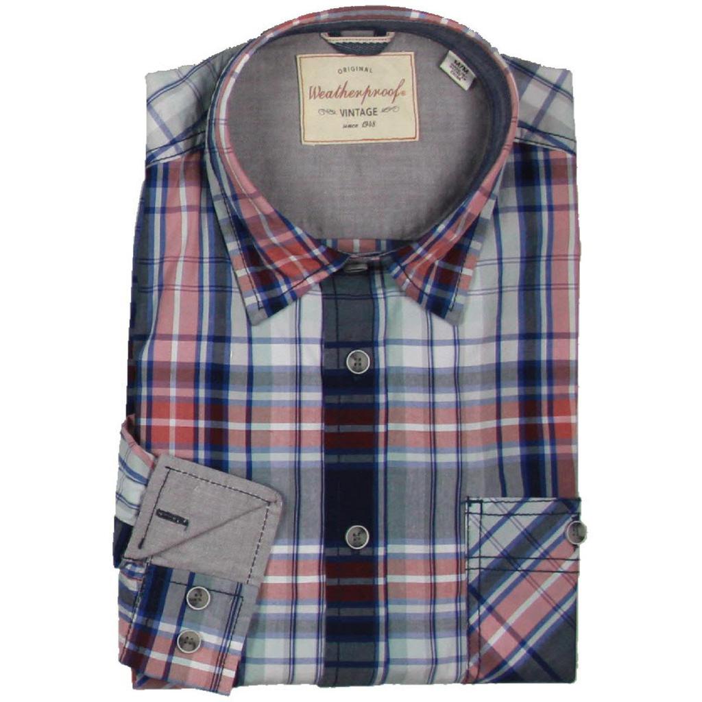 Weatherproof Vintage Mens Cotton Collared Button-Down Shirt商品第2张图片规格展示