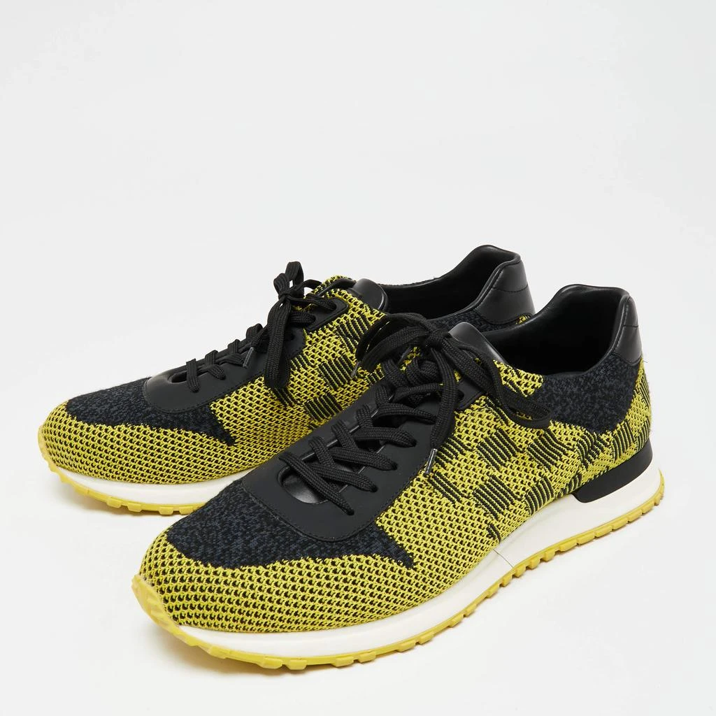 商品[二手商品] Louis Vuitton|Louis Vuitton Yellow/Black Cotton Knit And Leather Run Away Sneakers  Size 41.5,价格¥4826,第2张图片详细描述