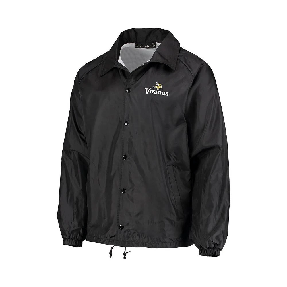 商品Dunbrooke|Men's Black Minnesota Vikings Coaches Classic Raglan Full-Snap Windbreaker Jacket,价格¥277,第3张图片详细描述