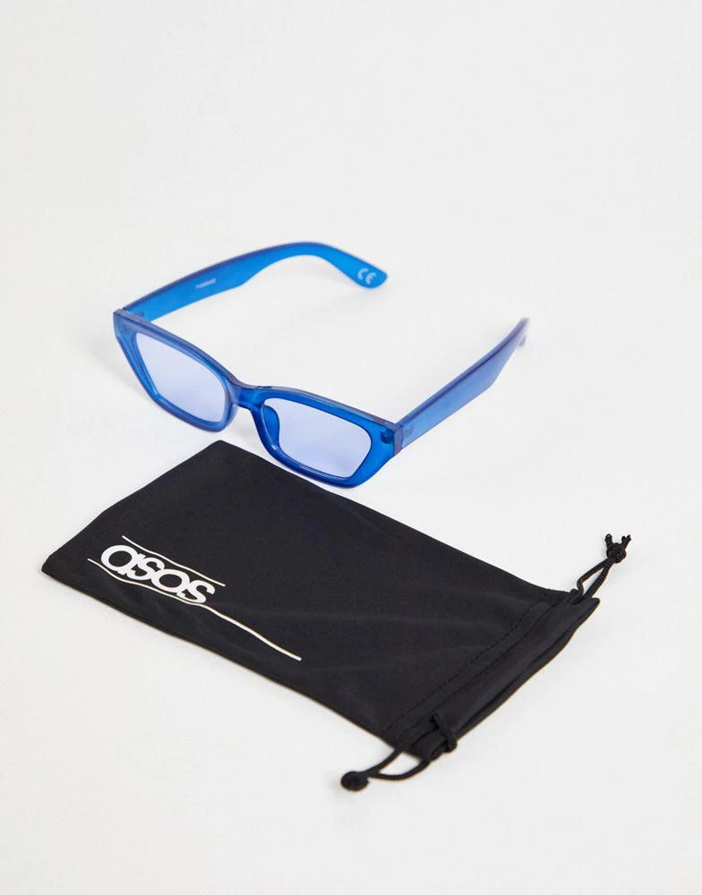 商品ASOS|ASOS DESIGN cat eye sunglasses in blue  - MBLUE,价格¥67,第4张图片详细描述