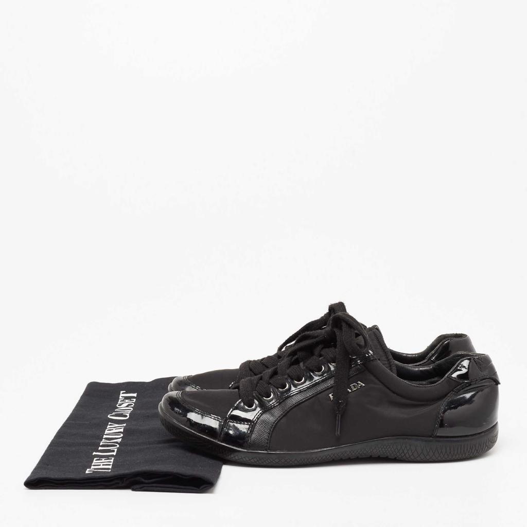 Prada Sport Black Patent Leather and Neoprene Low-Top Sneakers Size 39商品第9张图片规格展示