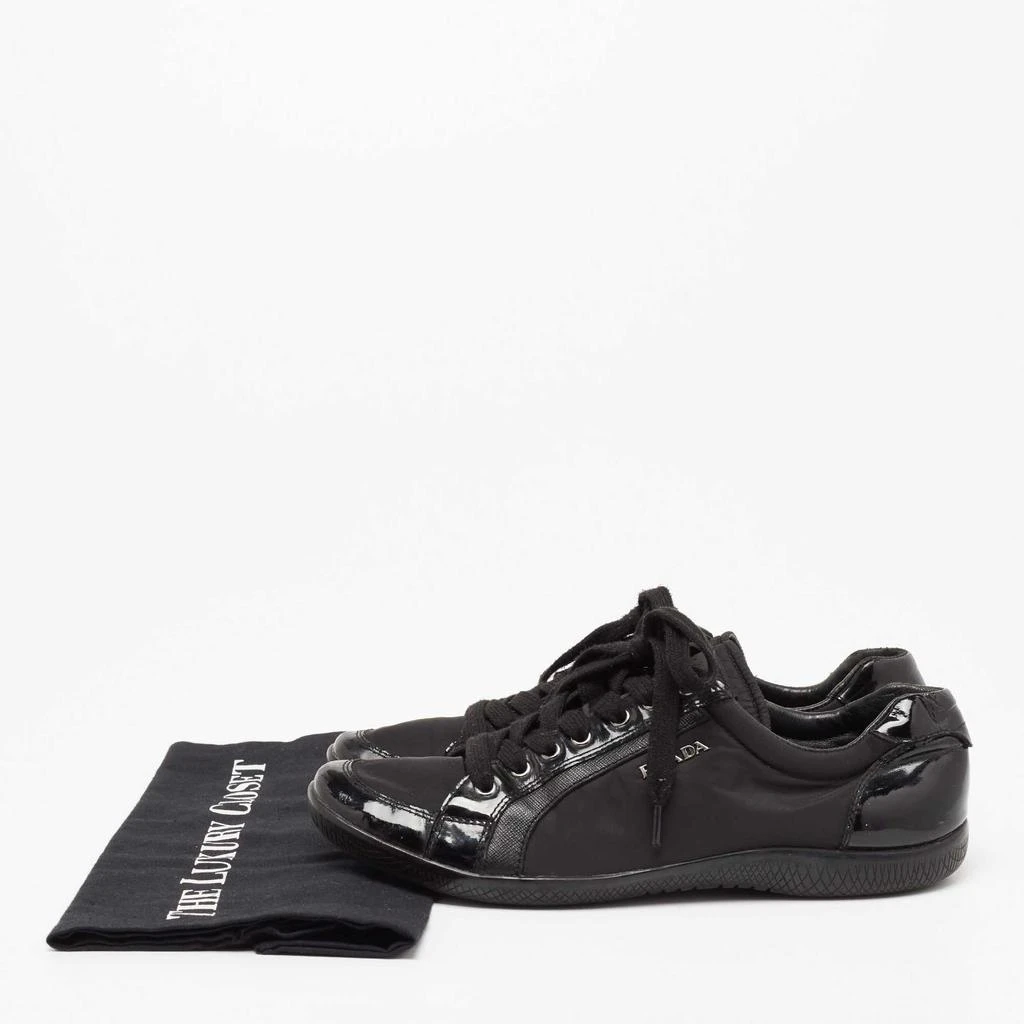 Prada Sport Black Patent Leather and Neoprene Low-Top Sneakers Size 39 商品