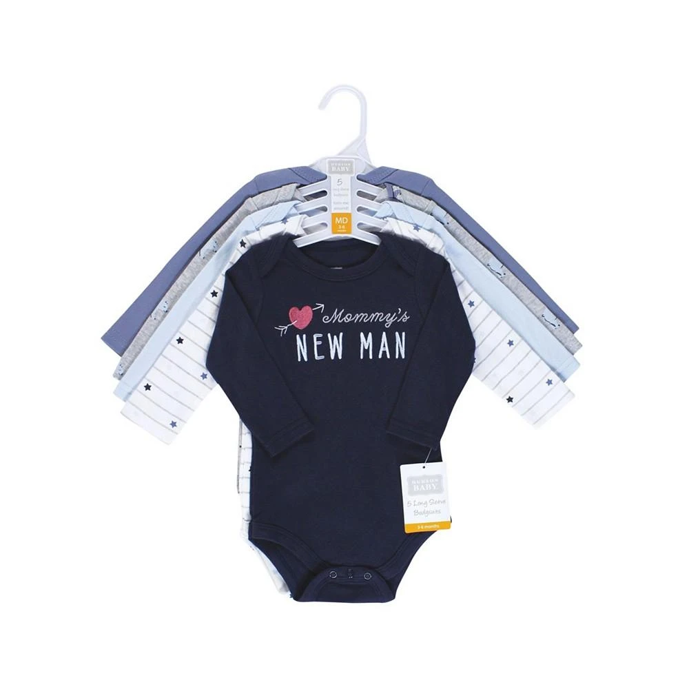 商品Hudson|Baby Boys Cotton Long-Sleeve Bodysuits, Pack of 5,价格¥173,第2张图片详细描述