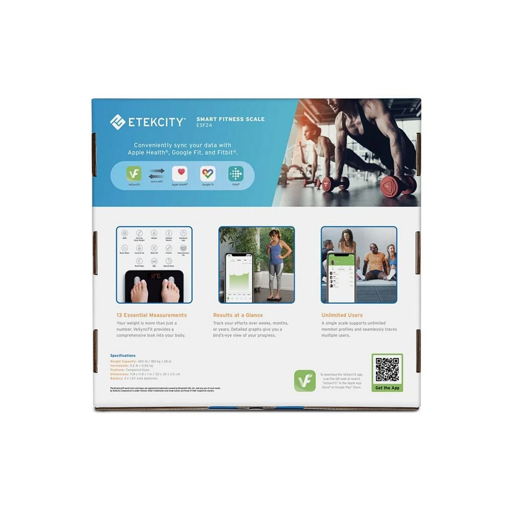商品Etekcity|Smart Fitness Scale with Resistance Bands,价格¥186,第3张图片详细描述