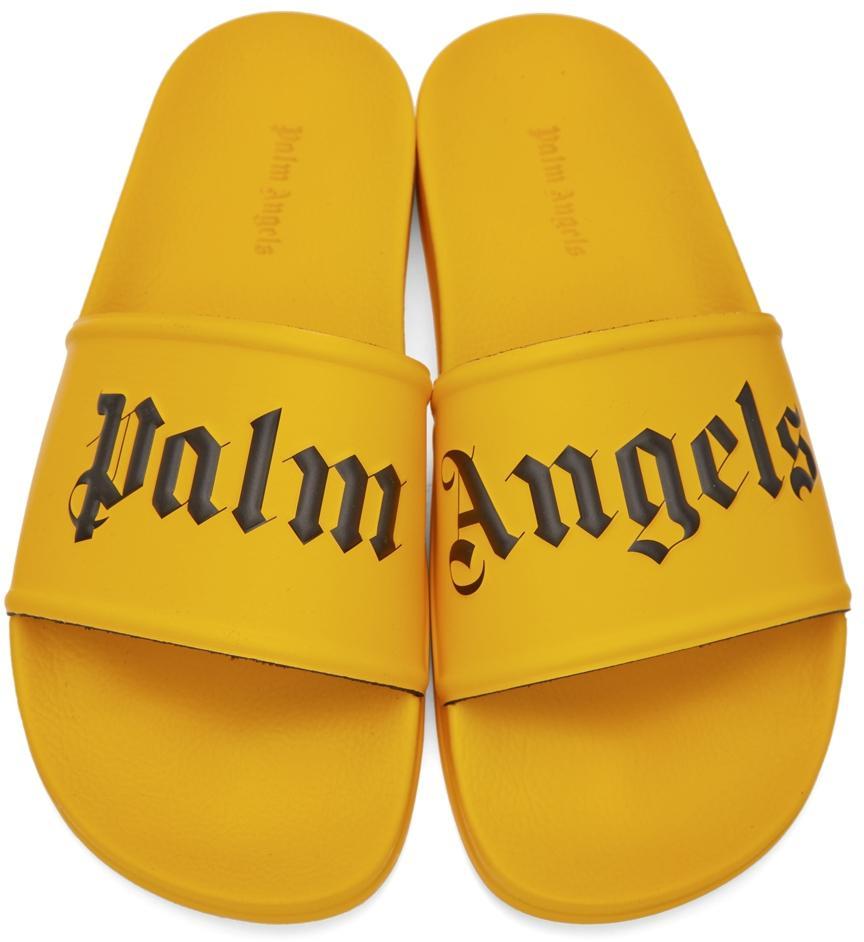 商品Palm Angels|Yellow Rubber Logo Slides,价格¥1066,第7张图片详细描述