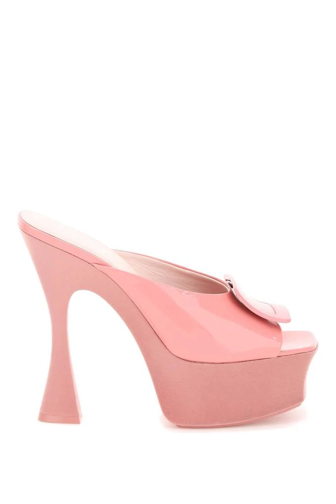 商品Roger Vivier|Roger vivier patent leather platform covered buckle mules,价格¥7218,第1张图片