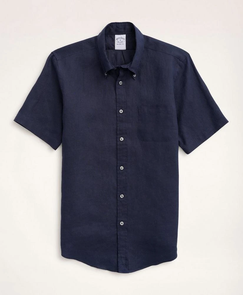 商品Brooks Brothers|Regent Regular-Fit  Sport Shirt, Short-Sleeve Irish Linen,价格¥399,第1张图片