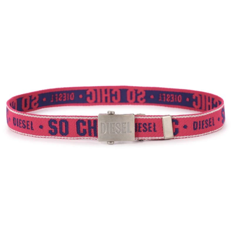商品Diesel|So chic logo belt in red and blue,价格¥271,第2张图片详细描述