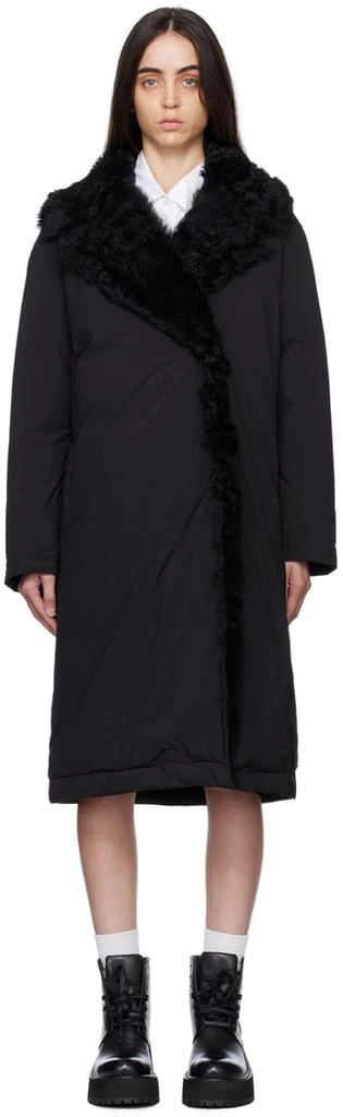 商品Yves Salomon|SSENSE Exclusive Black Long Down Jacket,价格¥4982,第1张图片