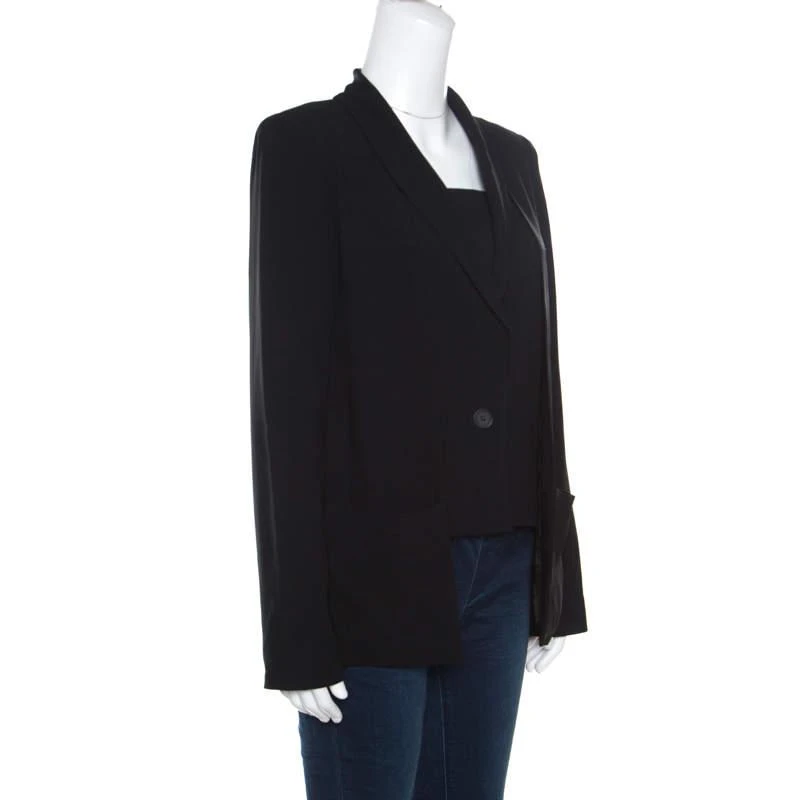 商品[二手商品] Derek Lam|10 Crosby Derek Lam Black Crepe Faux Vest Detail Layered Blazer S,价格¥1671,第2张图片详细描述