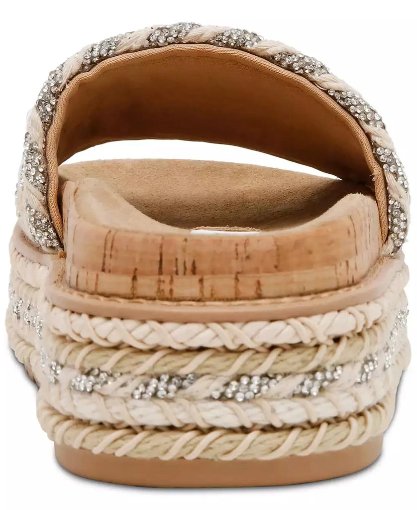 商品Steve Madden|Women's Bellar Raffia Platform Footbed Slide Sandals,价格¥742,第3张图片详细描述