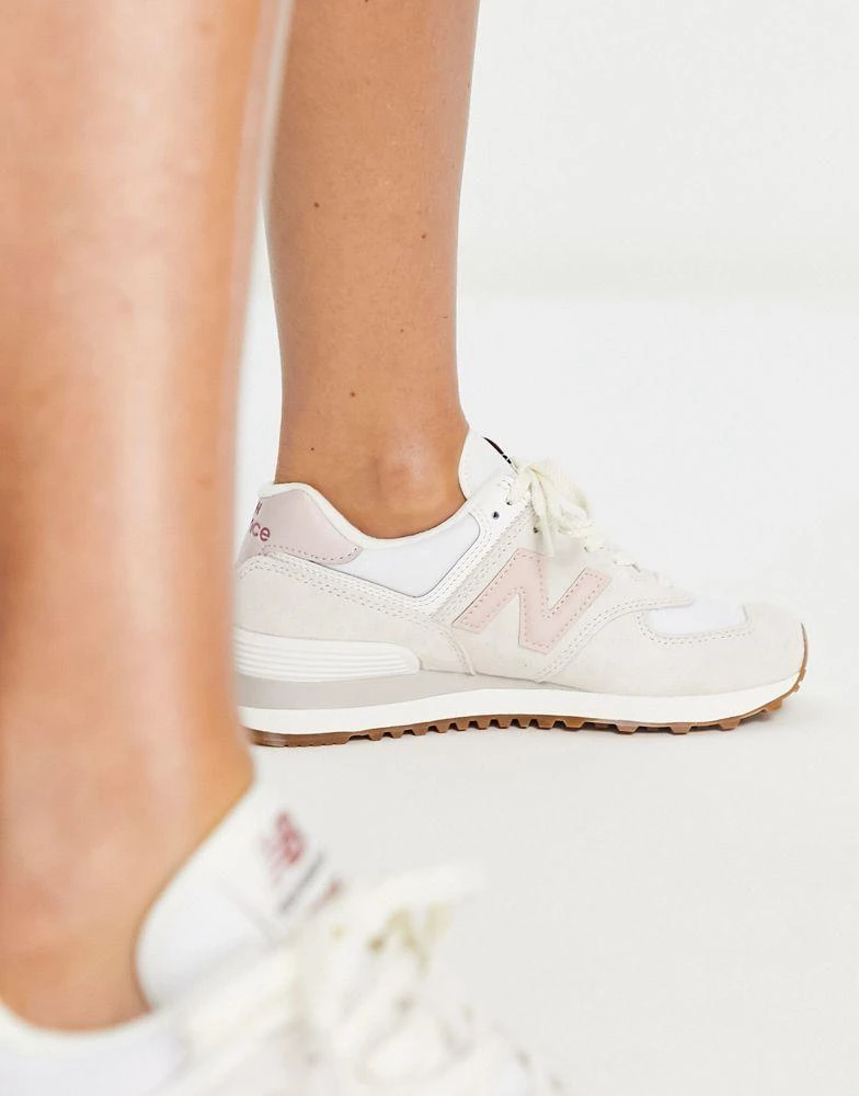商品New Balance|New Balance 574 trainers in off white and pink,价格¥888,第4张图片详细描述