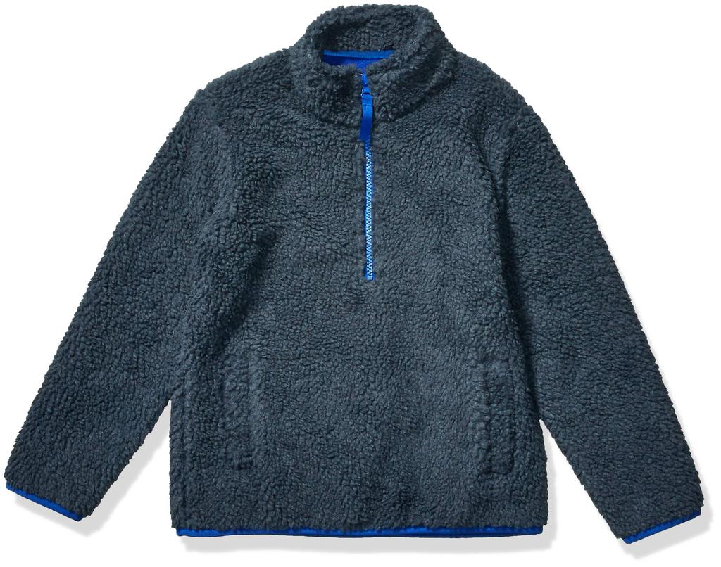Amazon Essentials Boys and Toddlers' Polar Fleece Lined Sherpa Quarter-Zip Jacket商品第1张图片规格展示