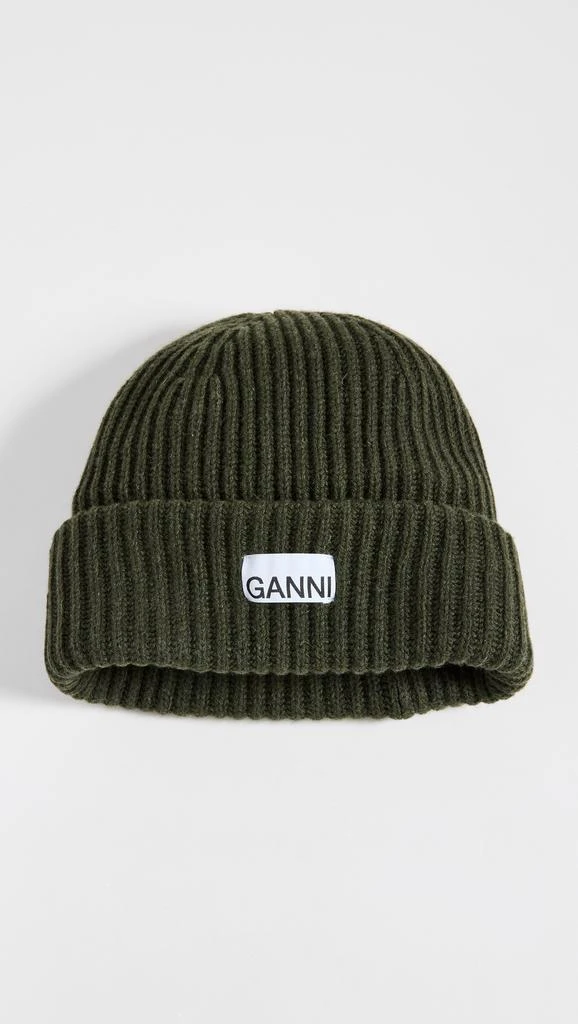 商品Ganni|GANNI 挺括罗纹毛线帽,价格¥705,第2张图片详细描述