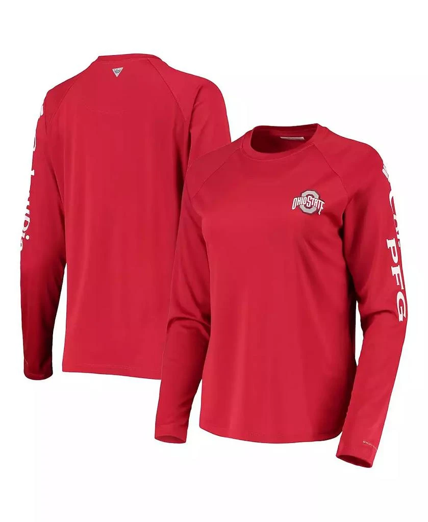 商品Columbia|Women's Scarlet Ohio State Buckeyes PFG Tidal Long Sleeve T-shirt,价格¥305,第1张图片