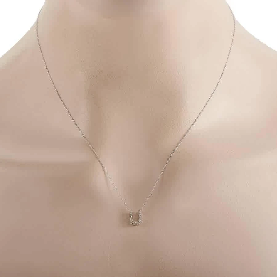 商品LB Exclusive|14K White Gold 0.10 ct Diamond Initial  x2018 U x2019  Necklace,价格¥1671,第2张图片详细描述