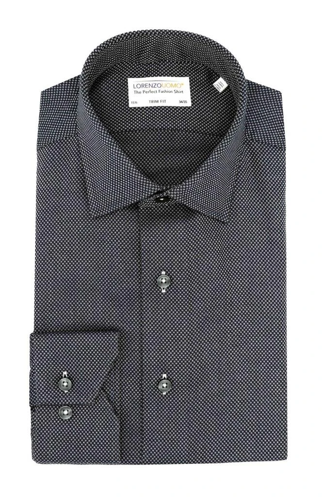 商品Lorenzo Uomo|Trim Fit Diamond Textured Dress Shirt,价格¥378,第1张图片