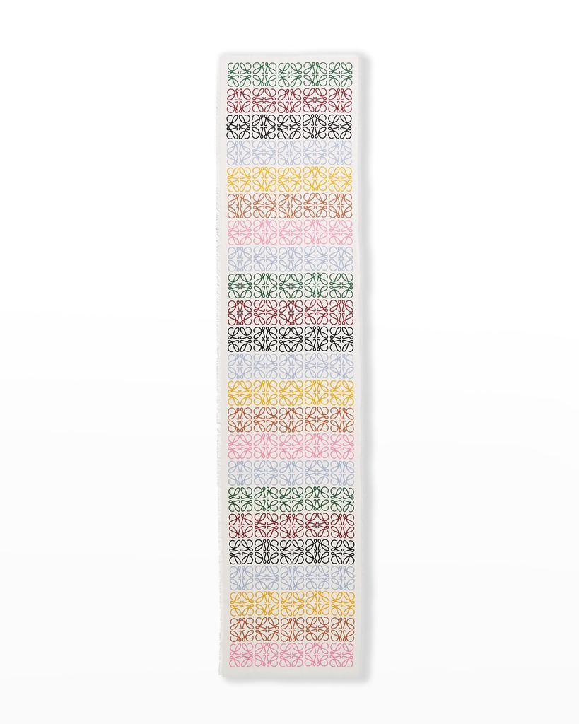 商品Loewe|Multicolor Anagram Lines Wool-Blend Scarf,价格¥2919,第4张图片详细描述
