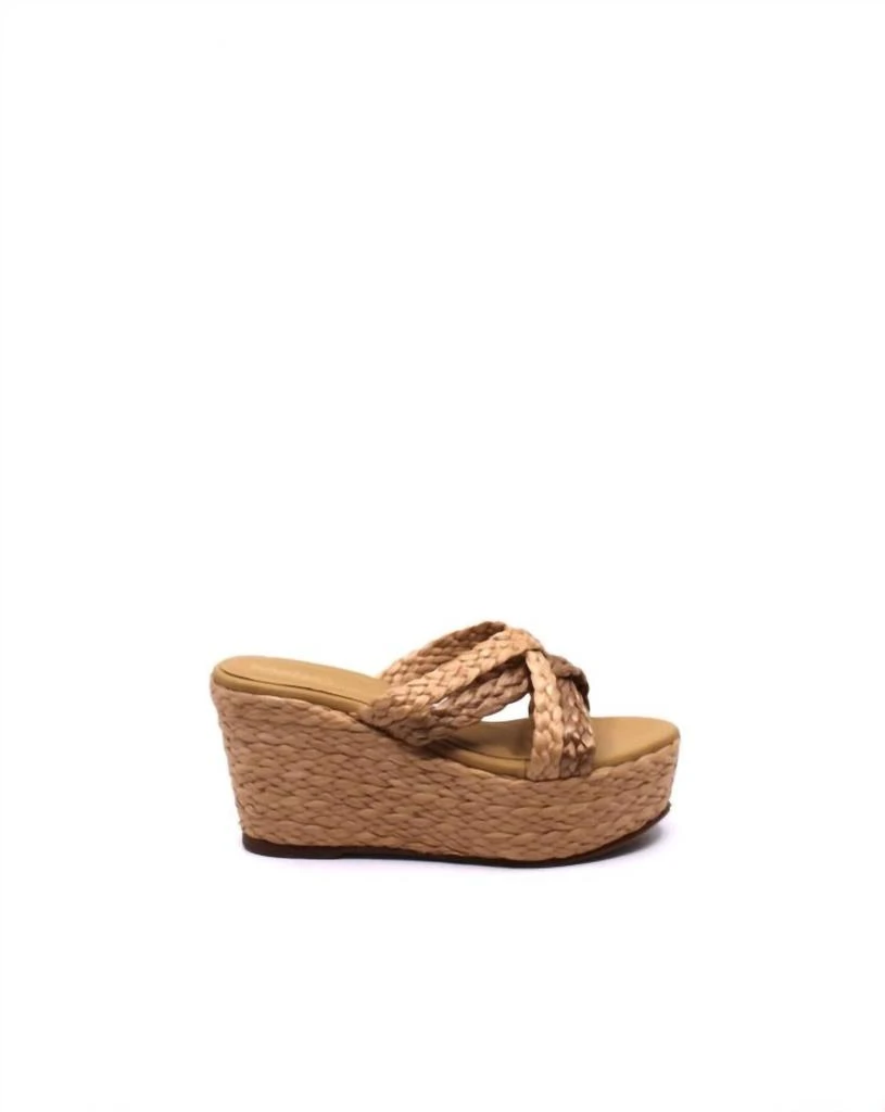 商品Kaanas|Guadalupe Raffia Wedge In Natural,价格¥571,第2张图片详细描述